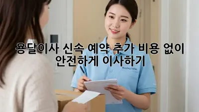 용달이사 신속 예약: 추가 비용 없이 안전하게 이사하기
