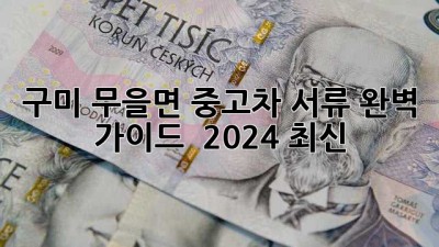 구미 무을면 중고차 서류 완벽 가이드 🚗💨 [2024 최신]
